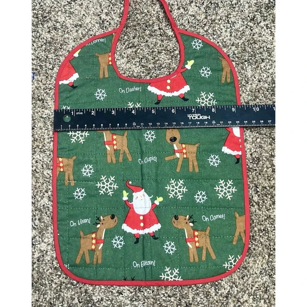 Lot Of 6 Quilted Handmade Christmas Baby Bib Large Size‎ 12
